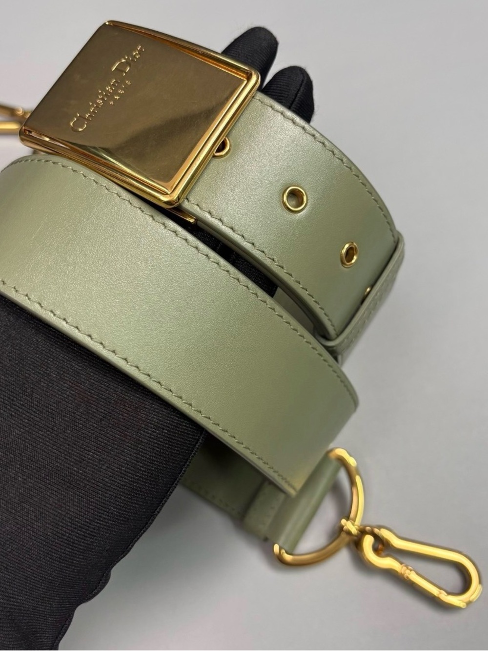 Dior Olive Green Leather CD Buckle Crossbody Bag - Picture 9 of 9
